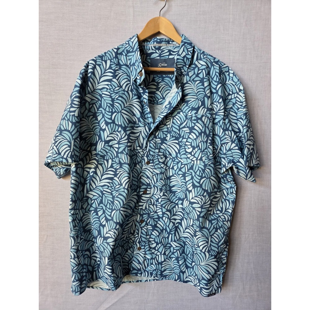 World Wide Sportsman 2XL Short Sleeve Vented Mesh Fishing Shirt UPF 50 Hawaiian